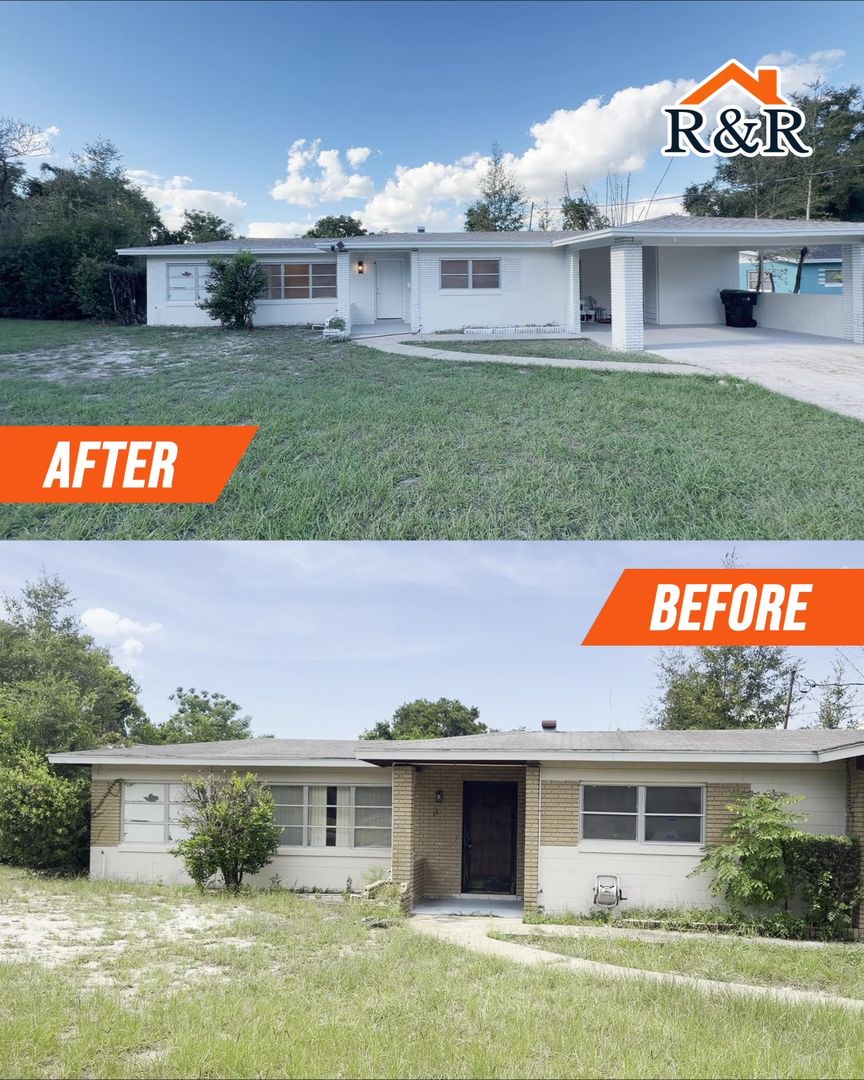 Before and after: a block house repaired and repainted